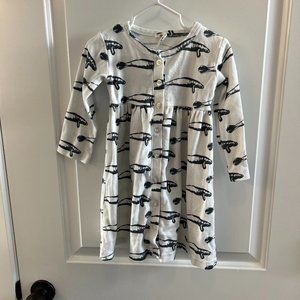 Kate Quinn 3t Long Sleeve Blue White Manatee Button Front Dress